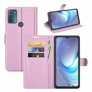 For Motorola Moto G50 Litchi Texture Horizontal Flip Protective Case with Holder & Card Slots & Wallet(Pink)