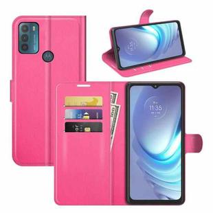 For Motorola Moto G50 Litchi Texture Horizontal Flip Protective Case with Holder & Card Slots & Wallet(Rose red)