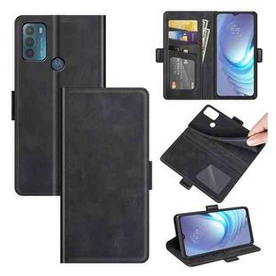 For Motorola Moto G50 Dual-side Magnetic Buckle Horizontal Flip Leather Case with Holder & Card Slots & Wallet(Black)