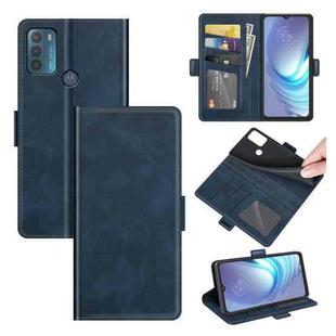 For Motorola Moto G50 Dual-side Magnetic Buckle Horizontal Flip Leather Case with Holder & Card Slots & Wallet(Dark Blue)