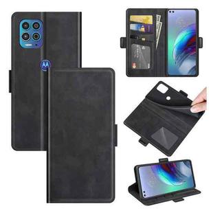 For Motorola Moto Edge S / G100 Dual-side Magnetic Buckle Horizontal Flip Leather Case with Holder & Card Slots & Wallet(Black)