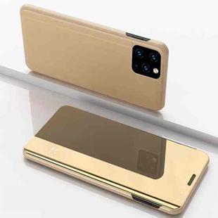 For Xiaomi Mi 11 Pro Plated Mirror Horizontal Flip Leather Case with Holder(Gold)