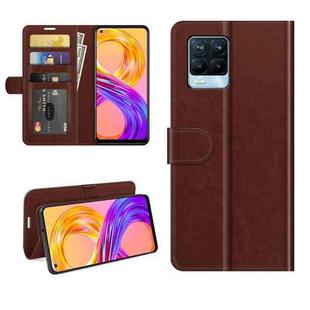 For OPPO Realme 8 / 8 Pro 4G R64 Texture Single Horizontal Flip Protective Case with Holder & Card Slots & Wallet& Photo Frame(Brown)
