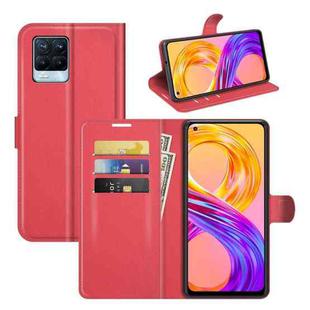 For OPPO Realme 8 / 8 Pro 4G Litchi Texture Horizontal Flip Protective Case with Holder & Card Slots & Wallet(Red)