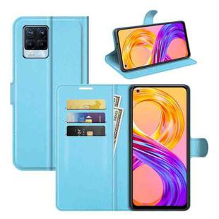 For OPPO Realme 8 / 8 Pro 4G Litchi Texture Horizontal Flip Protective Case with Holder & Card Slots & Wallet(Blue)