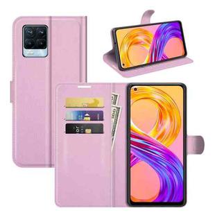 For OPPO Realme 8 / 8 Pro 4G Litchi Texture Horizontal Flip Protective Case with Holder & Card Slots & Wallet(Pink)