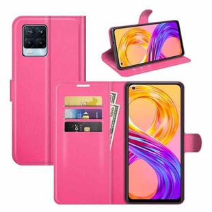 For OPPO Realme 8 / 8 Pro 4G Litchi Texture Horizontal Flip Protective Case with Holder & Card Slots & Wallet(Rose Red)
