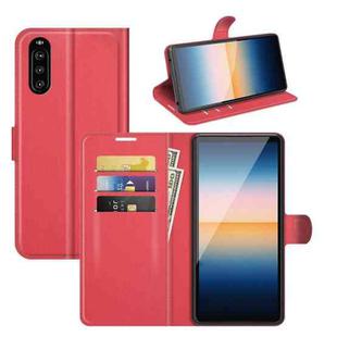 For Sony Xperia 10 III Litchi Texture Horizontal Flip Protective Case with Holder & Card Slots & Wallet(Red)