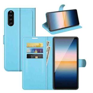 For Sony Xperia 10 III Litchi Texture Horizontal Flip Protective Case with Holder & Card Slots & Wallet(Blue)