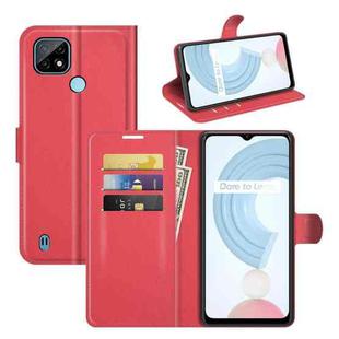 For OPPO Realme C21 Litchi Texture Horizontal Flip Protective Case with Holder & Card Slots & Wallet(Red)