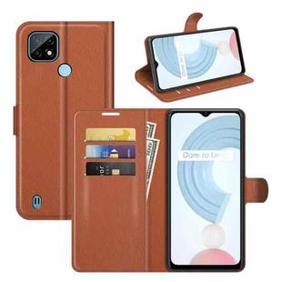 For OPPO Realme C21 Litchi Texture Horizontal Flip Protective Case with Holder & Card Slots & Wallet(Brown)