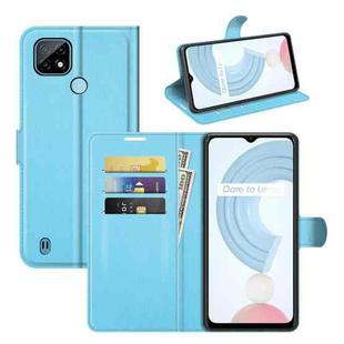 For OPPO Realme C21 Litchi Texture Horizontal Flip Protective Case with Holder & Card Slots & Wallet(Blue)