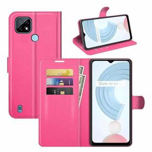 For OPPO Realme C21 Litchi Texture Horizontal Flip Protective Case with Holder & Card Slots & Wallet(Rose Red)