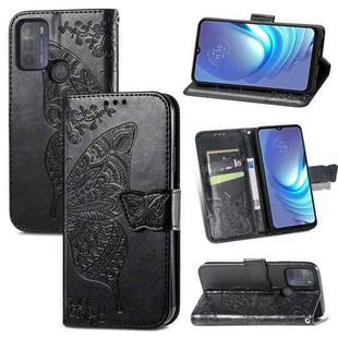 For Motorola Moto G50 Butterfly Love Flowers Embossed Horizontal Flip Leather Case with Holder & Card Slots & Wallet & Lanyard(Black)