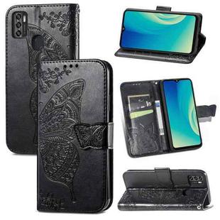 For ZTE Blade A7S 2020 Butterfly Love Flowers Embossed Horizontal Flip Leather Case with Holder & Card Slots & Wallet & Lanyard(Black)
