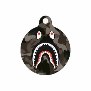 Shark Mouth Pattern Wet Sticking Tracker Protective Case for AirTag(Black)