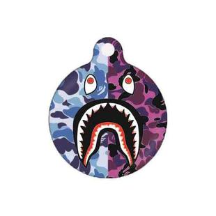 Shark Mouth Pattern Wet Sticking Tracker Protective Case for AirTag(Blue Pink)