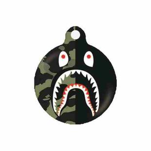 Shark Mouth Pattern Wet Sticking Tracker Protective Case for AirTag(Green Black)