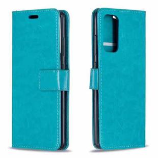 For Samsung Galaxy S21 Crazy Horse Texture Horizontal Flip Leather Case with Holder & Card Slots & Wallet & Photo Frame(Blue)