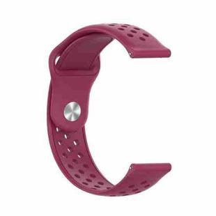 For Samsung Galaxy S3 / Galaxy Watch 46mm Vent Hole Silicone Watch Band(Wine Red)