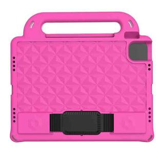 For iPad Air 4 10.9 2020 Diamond Series EVA Anti-Fall Shockproof Sleeve Protective Shell Case with Holder & Strap(Rose Red)