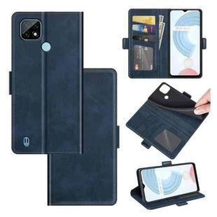 For OPPO Realme C21 Dual-side Magnetic Buckle Horizontal Flip Leather Case with Holder & Card Slots & Wallet(Dark Blue)