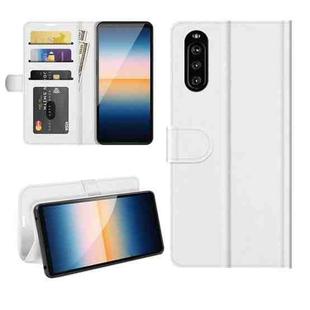 For Sony Xperia 10 III R64 Texture Single Horizontal Flip Protective Case with Holder & Card Slots & Wallet& Photo Frame(White)
