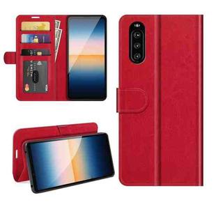 For Sony Xperia 10 III R64 Texture Single Horizontal Flip Protective Case with Holder & Card Slots & Wallet& Photo Frame(Red)