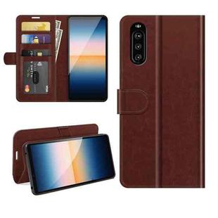 For Sony Xperia 10 III R64 Texture Single Horizontal Flip Protective Case with Holder & Card Slots & Wallet& Photo Frame(Brown)