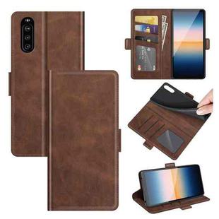 For Sony Xperia 10 III Dual-side Magnetic Buckle Horizontal Flip Leather Case with Holder & Card Slots & Wallet(Brown)