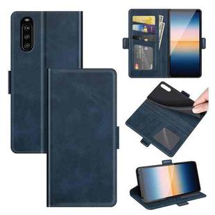 For Sony Xperia 10 III Dual-side Magnetic Buckle Horizontal Flip Leather Case with Holder & Card Slots & Wallet(Dark Blue)