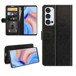 For OPPO Reno5 Pro+ / Find X3 Neo R64 Texture Single Horizontal Flip Protective Case with Holder & Card Slots & Wallet& Photo Frame(Black)