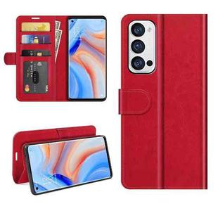 For OPPO Reno5 Pro+ / Find X3 Neo R64 Texture Single Horizontal Flip Protective Case with Holder & Card Slots & Wallet& Photo Frame(Red)