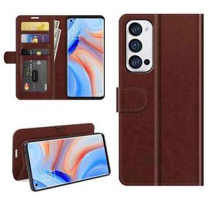 For OPPO Reno5 Pro+ / Find X3 Neo R64 Texture Single Horizontal Flip Protective Case with Holder & Card Slots & Wallet& Photo Frame(Brown)