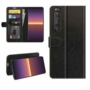 For Sony Xperia 1 III R64 Texture Single Horizontal Flip Protective Case with Holder & Card Slots & Wallet& Photo Frame(Black)