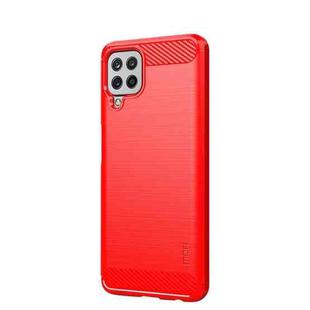 For Samsung Galaxy A22 4G MOFI Gentleness Series Brushed Texture Carbon Fiber Soft TPU Case(Red)