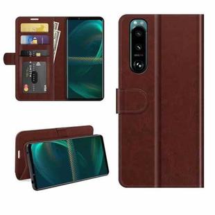 For Sony Xperia 5 III R64 Texture Single Horizontal Flip Protective Case with Holder & Card Slots & Wallet& Photo Frame(Brown)