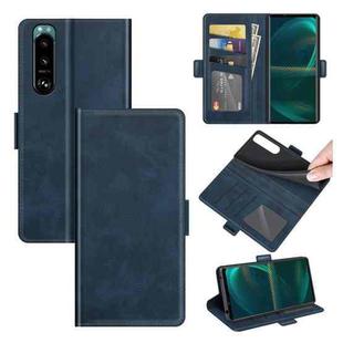 For Sony Xperia 5 III Dual-side Magnetic Buckle Horizontal Flip Leather Case with Holder & Card Slots & Wallet(Dark Blue)