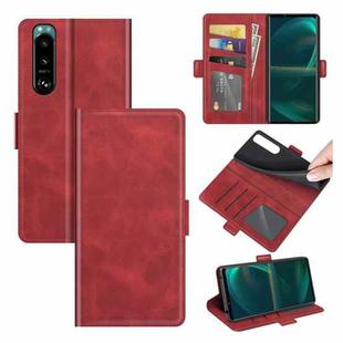 For Sony Xperia 5 III Dual-side Magnetic Buckle Horizontal Flip Leather Case with Holder & Card Slots & Wallet(Red)