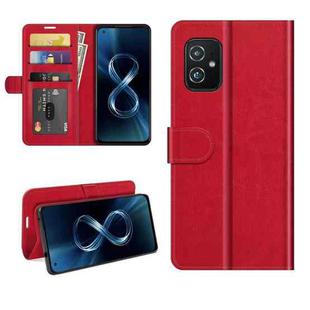 For Asus Zenfone 8 R64 Texture Single Horizontal Flip Protective Case with Holder & Card Slots & Wallet& Photo Frame(Red)
