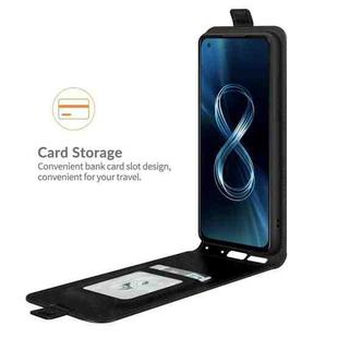 For Asus Zenfone 8 R64 Texture Single Vertical Flip Leather Protective Case with Card Slots & Photo Frame(Black)