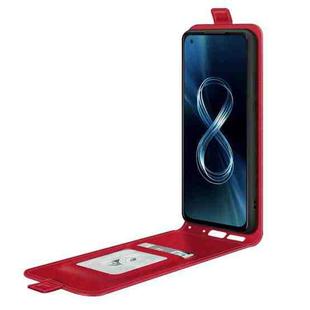 For Asus Zenfone 8 R64 Texture Single Vertical Flip Leather Protective Case with Card Slots & Photo Frame(Red)