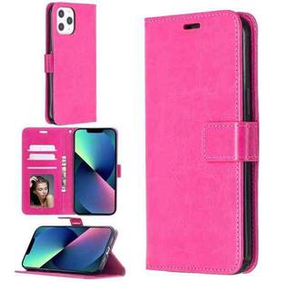 For iPhone 13 mini Crazy Horse Texture Horizontal Flip Leather Case with Holder & Card Slots & Wallet & Photo Frame (Rose Red)