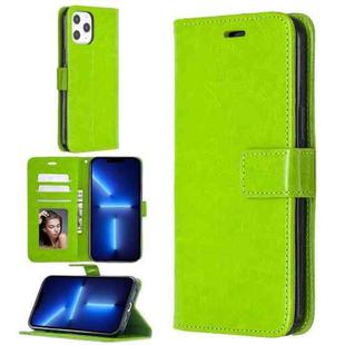 For iPhone 13 Pro Max Crazy Horse Texture Horizontal Flip Leather Case with Holder & Card Slots & Wallet & Photo Frame (Green)