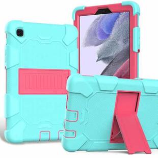 For Samsung Galaxy Tab A7 Lite T220 / T225 Two-Color Robot Shockproof Silicone + PC Protective Case with Holder(Teal+Hot Pink)