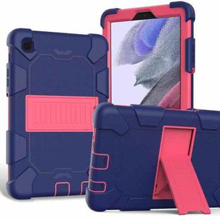 For Samsung Galaxy Tab A7 Lite T220 / T225 Two-Color Robot Shockproof Silicone + PC Protective Case with Holder(Navy Blue+Hot Pink)