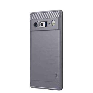 For Google Pixel 6 Pro MOFI Gentleness Series Brushed Texture Carbon Fiber Soft TPU Case(Gray)