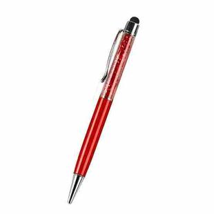 AT-22  2 in 1 Universal Flash Diamond Decoration Capacitance Pen Stylus Ballpoint Pen(Red)