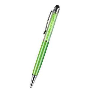 AT-22  2 in 1 Universal Flash Diamond Decoration Capacitance Pen Stylus Ballpoint Pen(Green)