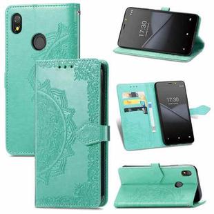 For TECNO Pop 3 Mandala Flower Embossed Horizontal Flip Leather Case with Bracket / Card Slot / Wallet / Lanyard(Green)